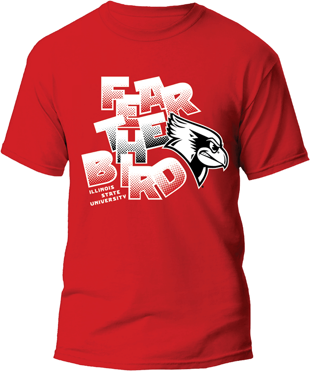 Red shirt with Fear the Bird logo.