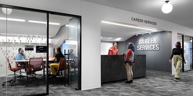 Front view career services office